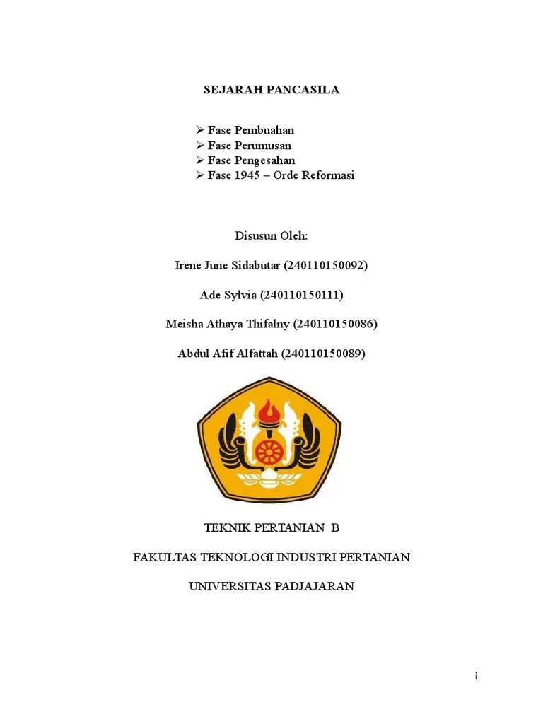 75 tahun lalu, para putera terbaik bangsa berembuk untuk merumuskan dasar . Sejarah Pancasila Pdf