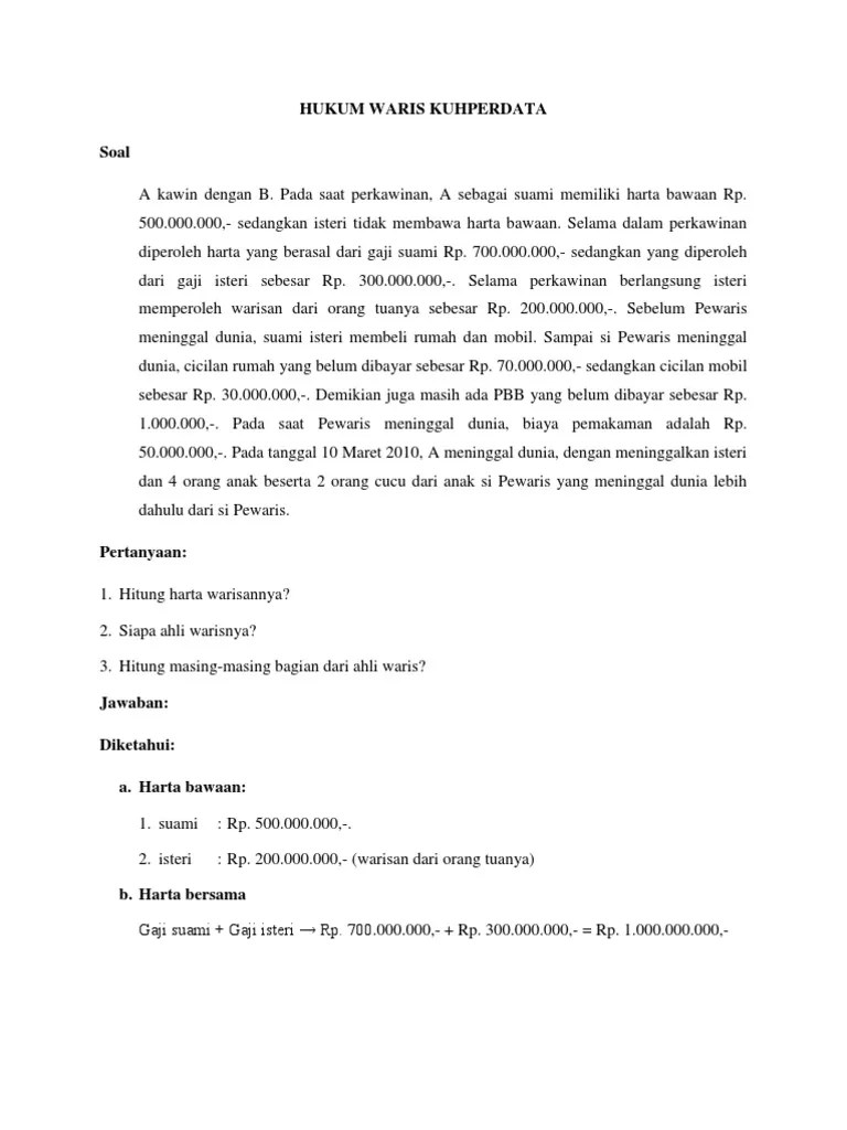 11 Contoh Soal Warisan Kumpulan Contoh Soal Contoh soal hukum 2 newton dan pembahasannya 1.
