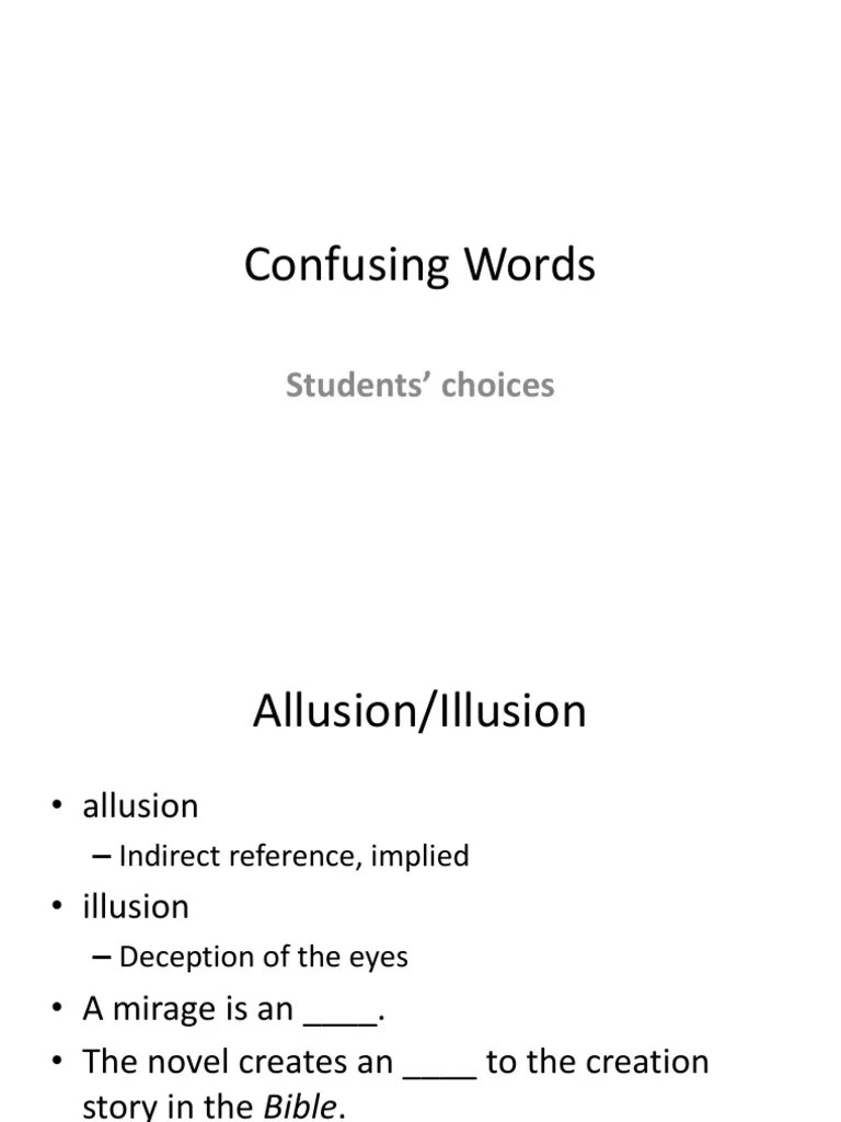 Confusing Words: Students' Choices | PDF | Linguistics | Languages