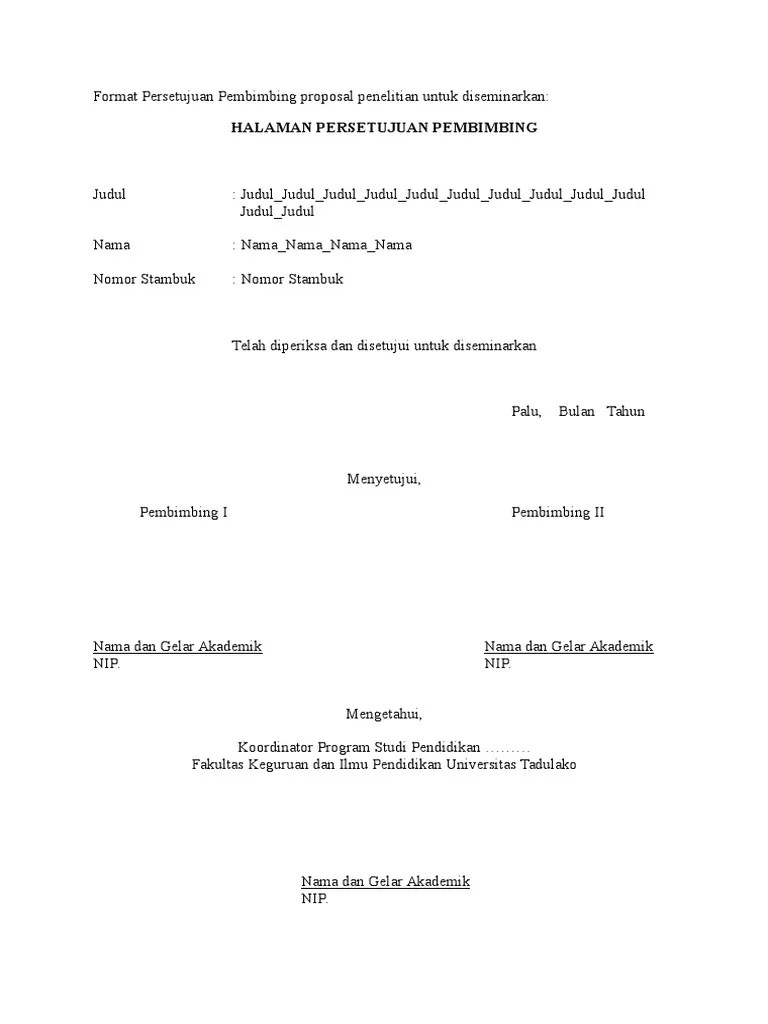 Check spelling or type a new query. Format Persetujuan Proposal Penelitian Untuk Diseminarkan Pdf