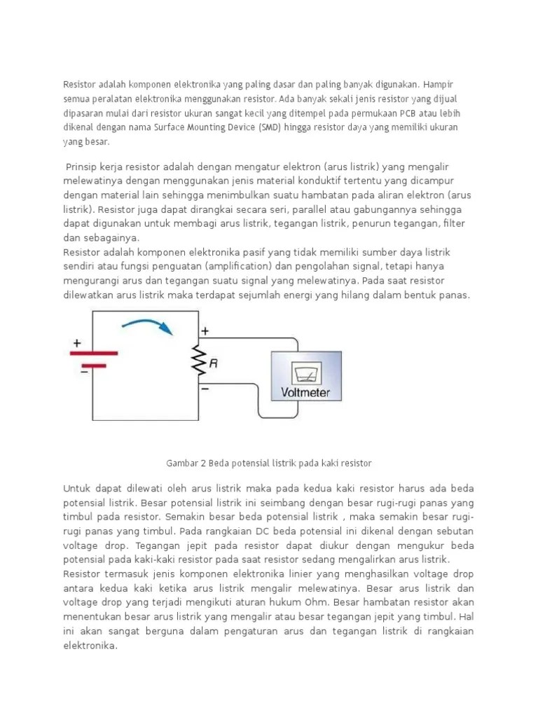 Resistor Adalah Komponen Elektronika Yang Paling Dasar Dan