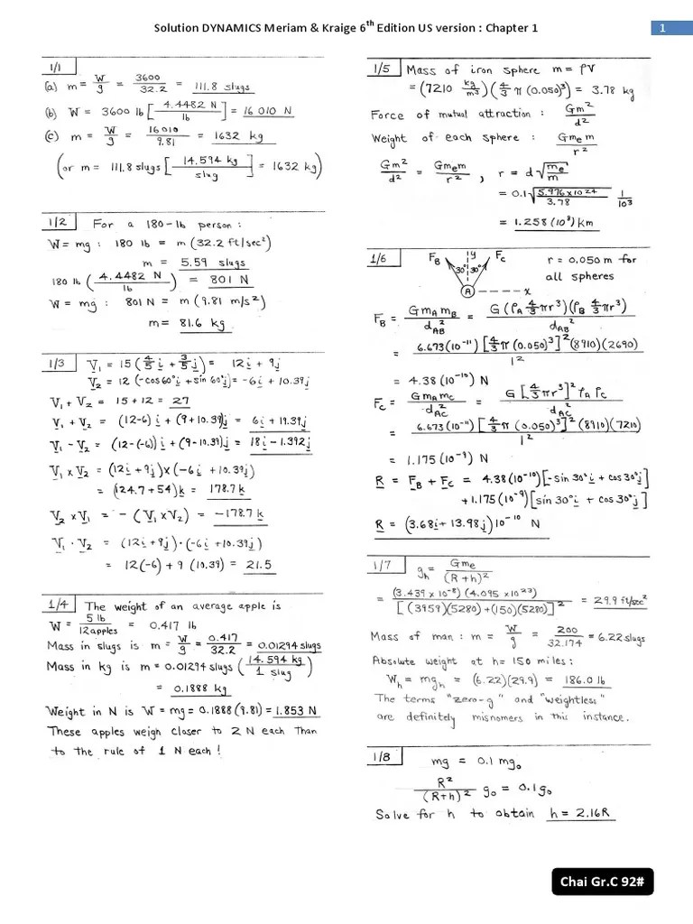 Engineering Mechanics Dynamics Solution Manual 6th PDF | PDF | Engineering