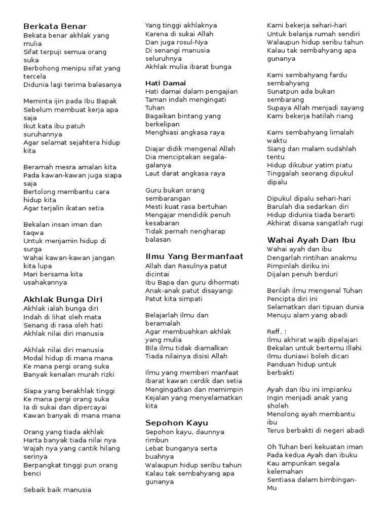 Terus berbakti di negeri abadi. Lirik Nasyid Umam Pdf