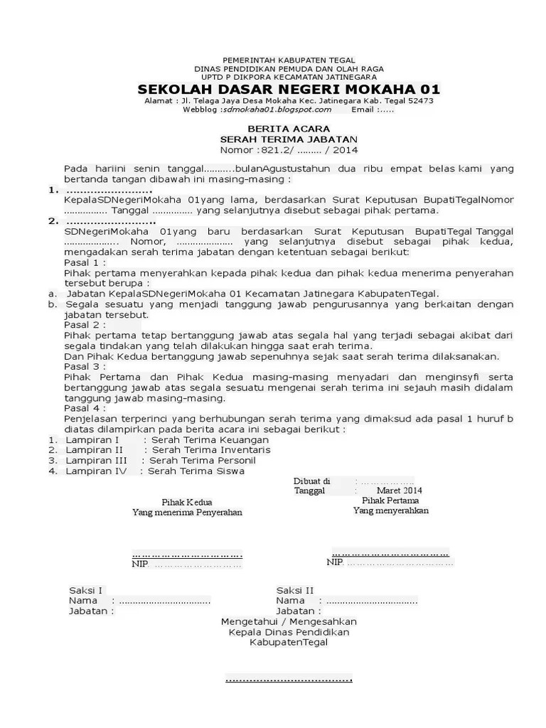 Sama halnya dengan gudang di instansi perangkat desa yang selalu akan membutuhkan surat serah terima barang. Contoh Berita Acara Serah Terima Jabatan Kepala Desa Journeyjustbegin