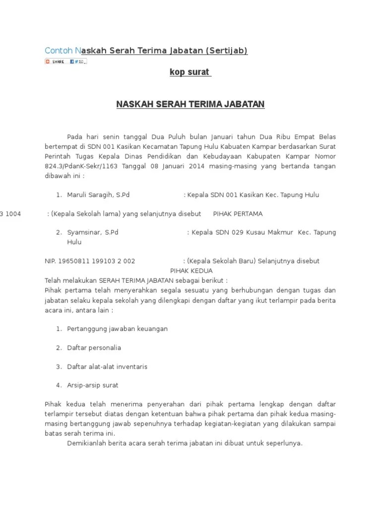 Ada banyak contoh surat promosi jabatan di artikel ini seperti contoh untuk promosi jabatan sementara, tetap dan dimutasi. Contoh Naskah Serah Terima Jabatan