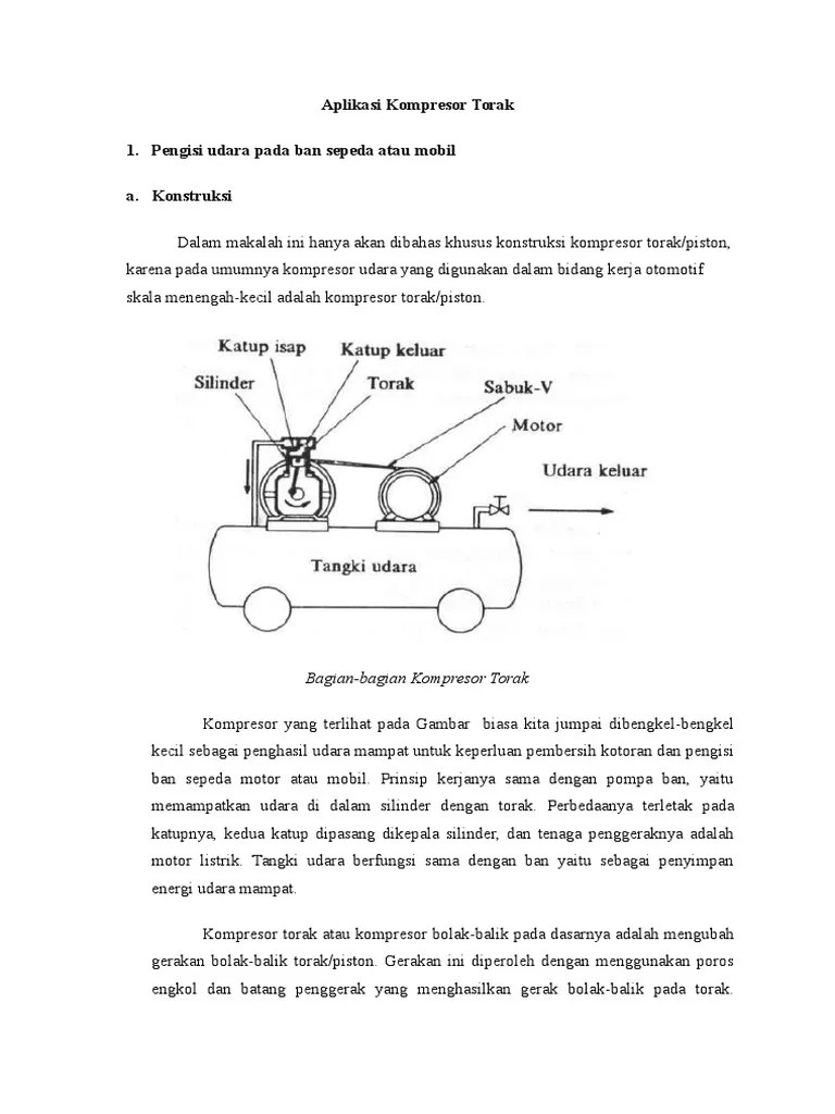 Konstruksi Kompresor Torak | PDF