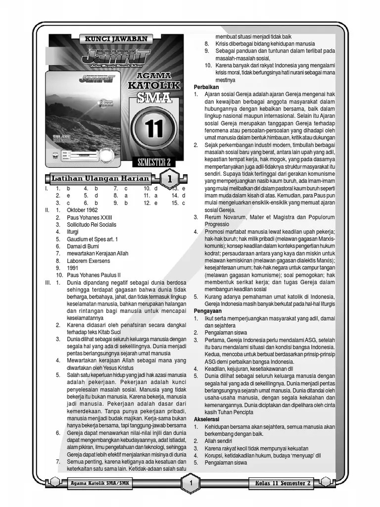 Kunci jawaban pai kelas 6 pelajaran 8 jual lks jamrut kelas 3 sd agama kristen dan budi pekerti semester. Kunci Jamrut Katolik 11 Smt 2 Ktsp