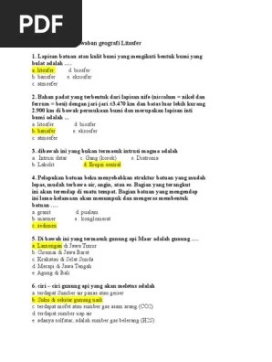 17.05.2020 · bab i geografi sma kelas x antara lain berisi materi pendekatan geografi. Contoh Soal Dan Jawaban Geografi Litosfer Pdf