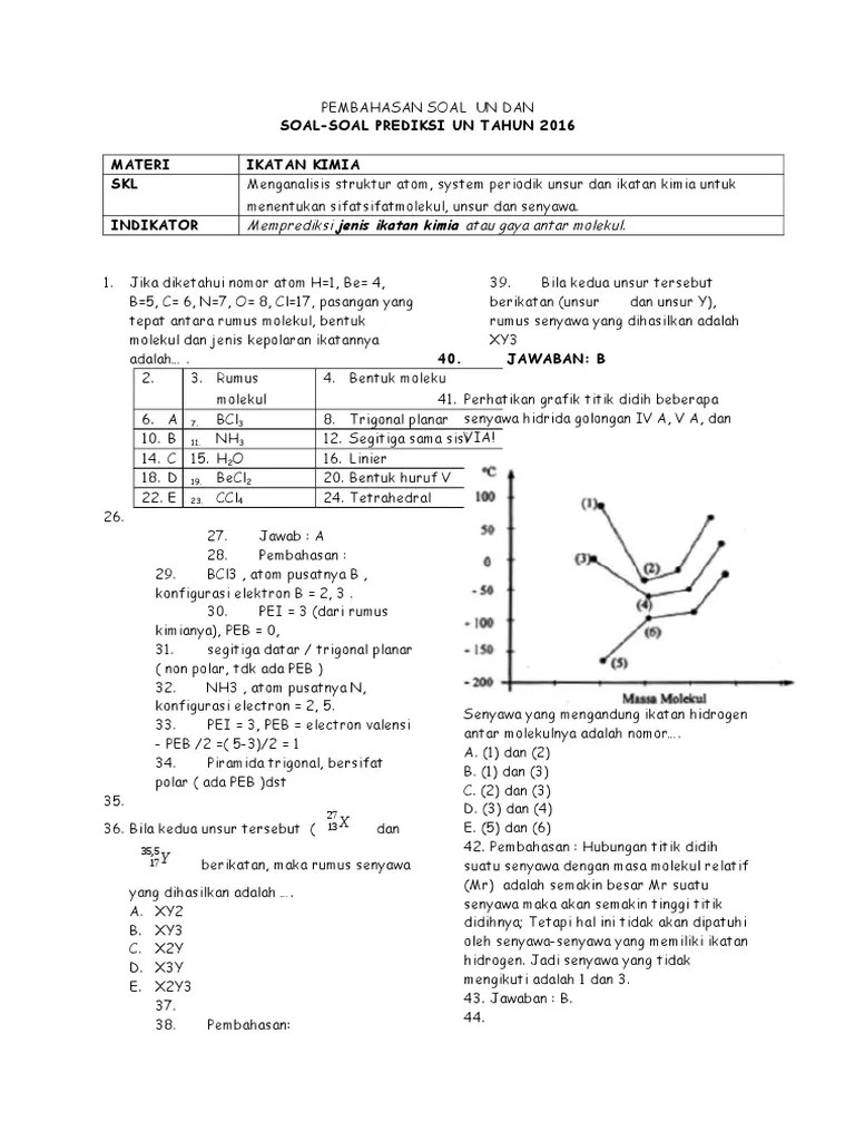 Contoh Soal Sbmptn Kimia Dan Pembahasannya Cute766