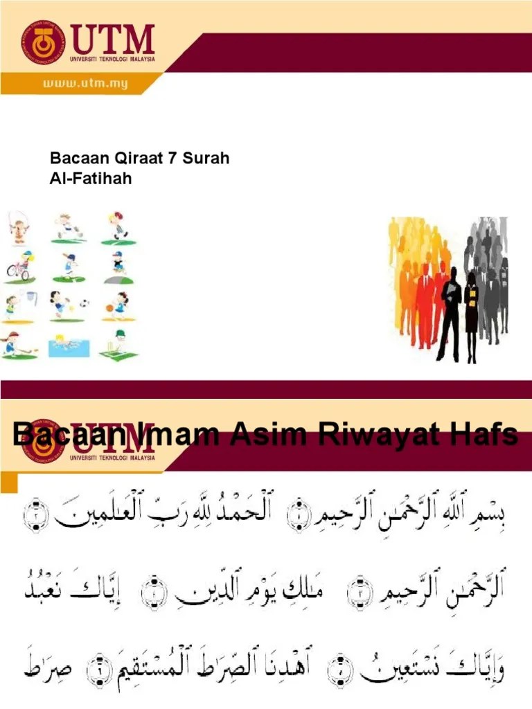 Surah Al Fatihah Qiraat Imam Asim Kufi Riwayat Syu Bah Hafs Sheikh Muhammad Asfandyar Dilawar On Music Ia dinamakan Al Fatihah pembuka karena kedudukannya.