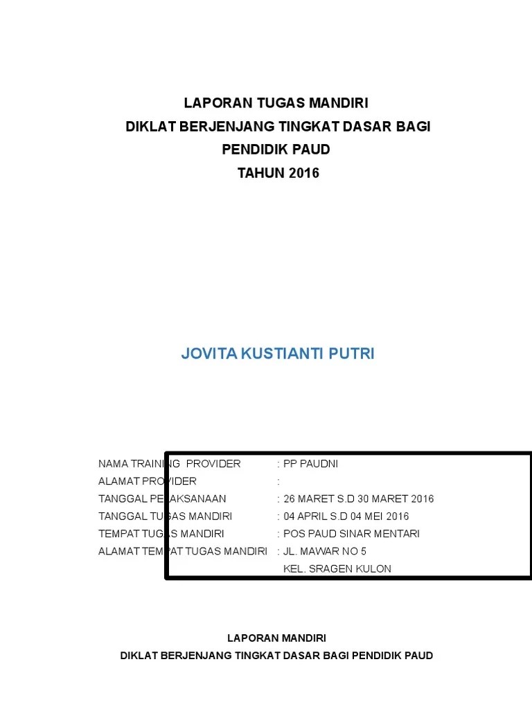 Contoh Laporan Tugas Mandiri Diklat Lanjut Paud Temukan Contoh Dubai Khalifa