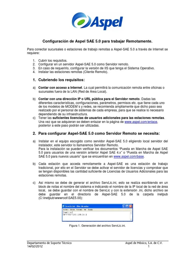 Configuracion De Aspel SAE5.0 Para Trabajar Con Sucursales O Estaciones ...
