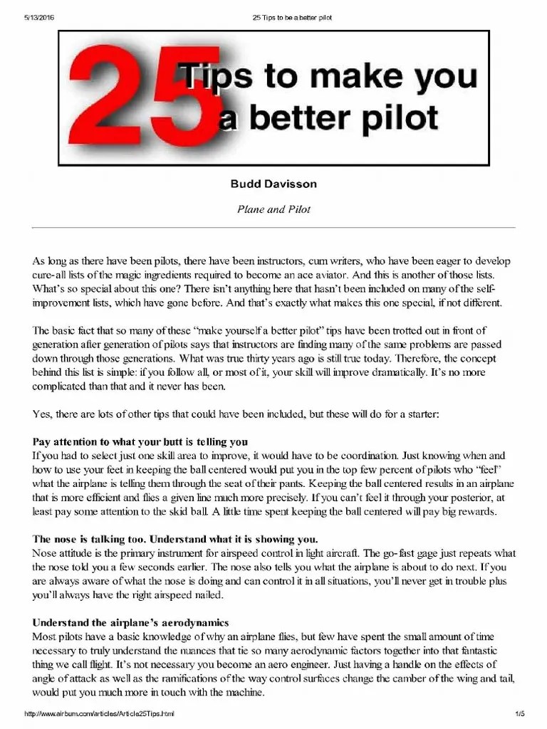 25 Tips To Be A Better Pilot | PDF | Airplane | Airport
