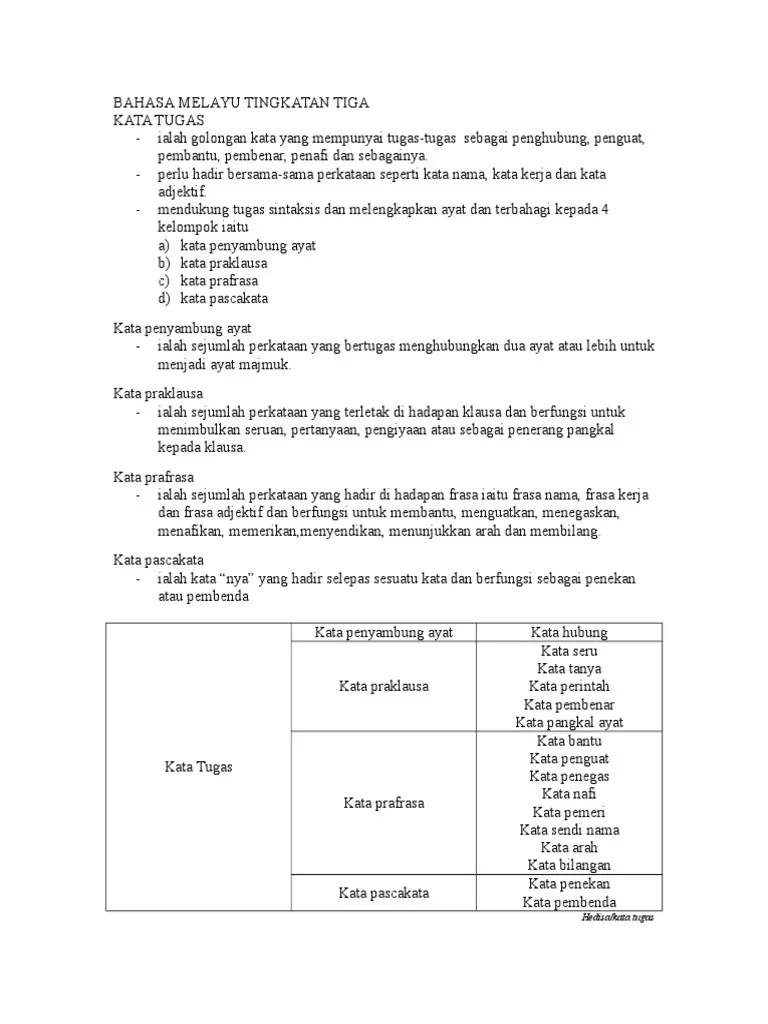 Dalam bahasa inggeris ia dipanggil . Kata Tugas Pdf