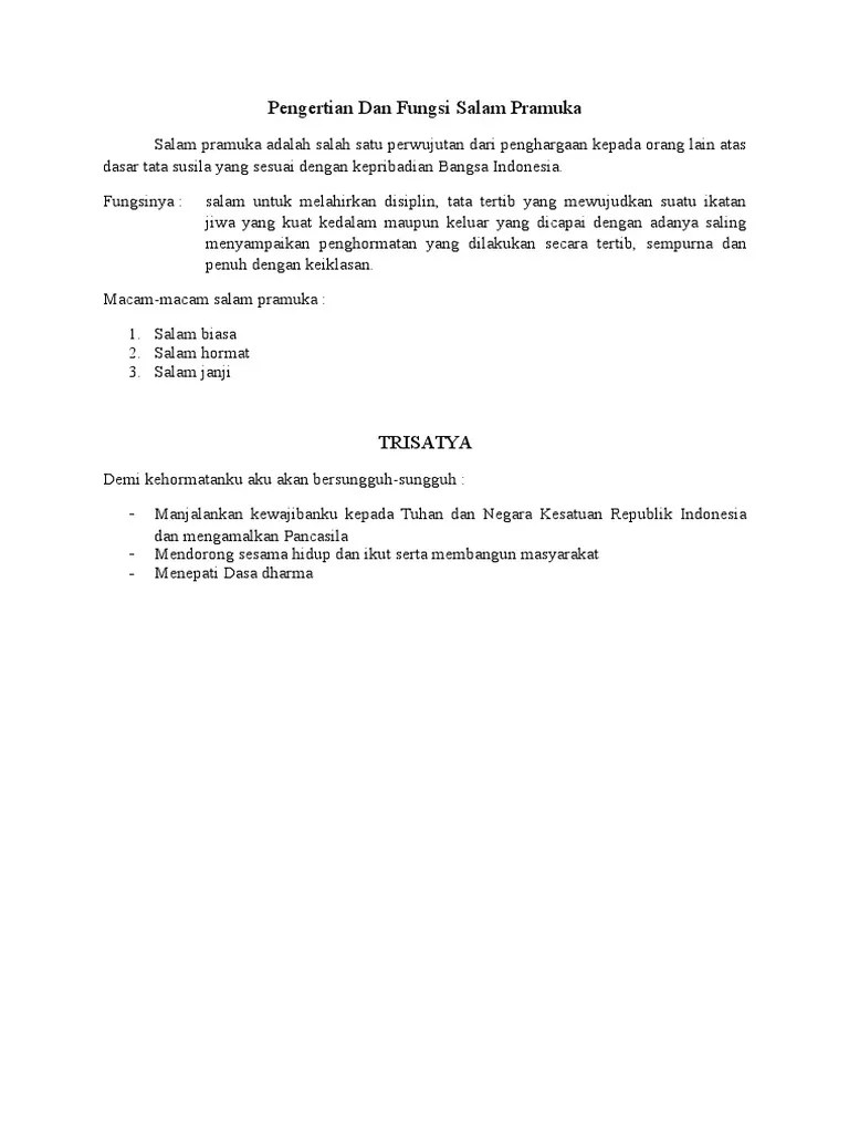 Pengertian Dan Fungsi Salam Pramuka | PDF