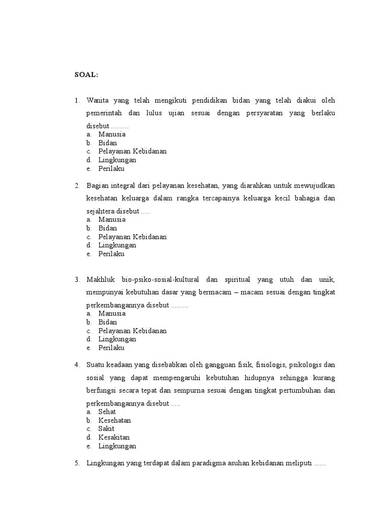 We did not find results for: Soal Konsep Kebidanan Tentang Paradigma Asuhan Kebidanan
