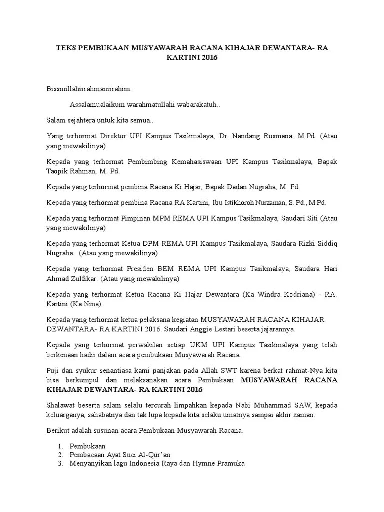 MC Pembukaan Murac | PDF