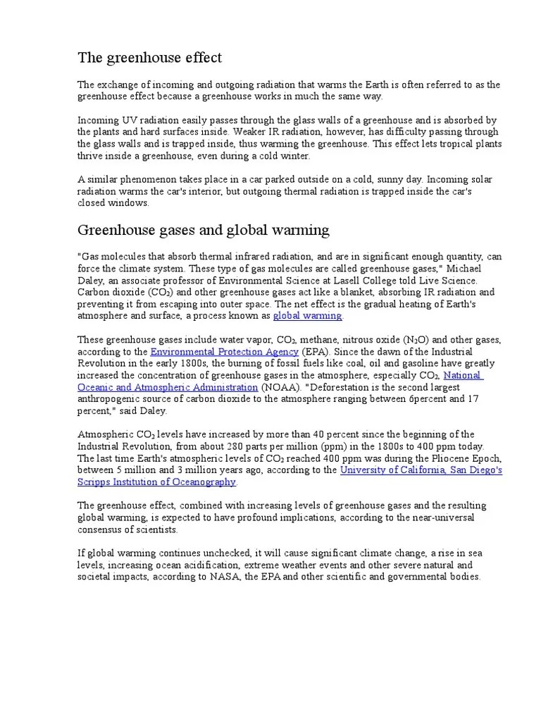 The Greenhouse Effect | PDF | Greenhouse Effect | Greenhouse Gas