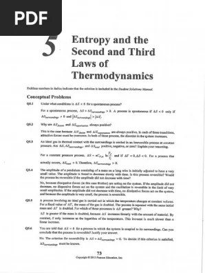 Physical Chemistry Engel Ch5 Solution
