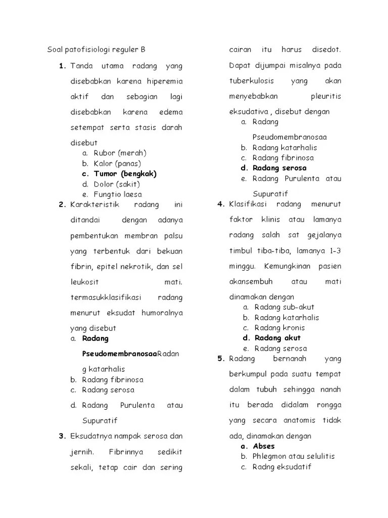 Soal Patofisiologi | PDF