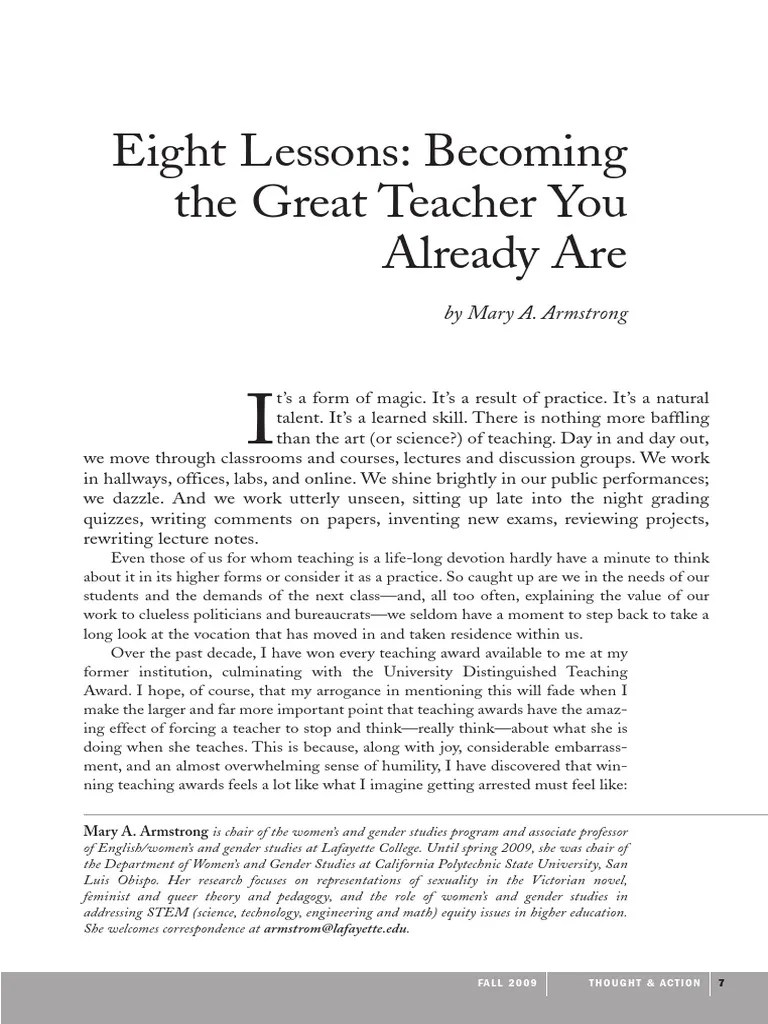 Good Teacher PDF | PDF | Classroom | Women's Studies