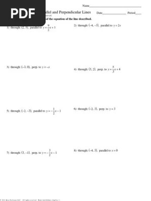 Print worksheet # 1 in pdfsome children will require manipulatives such as number lines or counters. 2 4 3 Equations Of Parallel And Perpendicular Lines Pdf