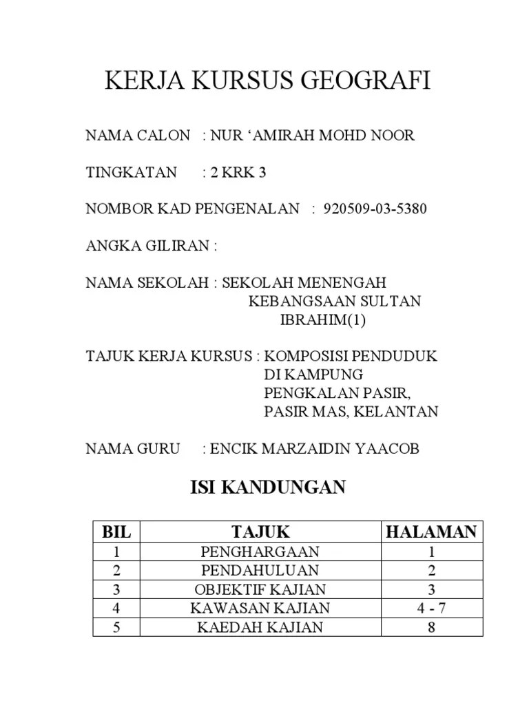 Contoh jawapan tugasan geografi pt3 2016 pengangku. Contoh Folio Geografi Tingkatan 2