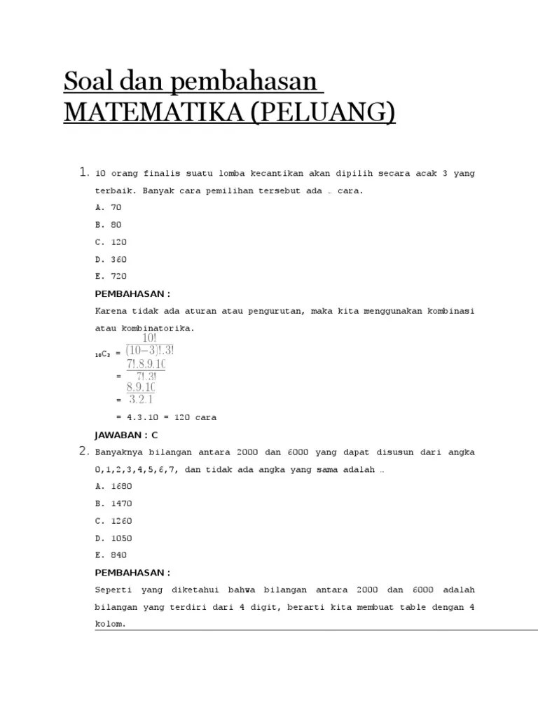 Soal Peluang Kelas 9 Istiyanto Jawabanku Id