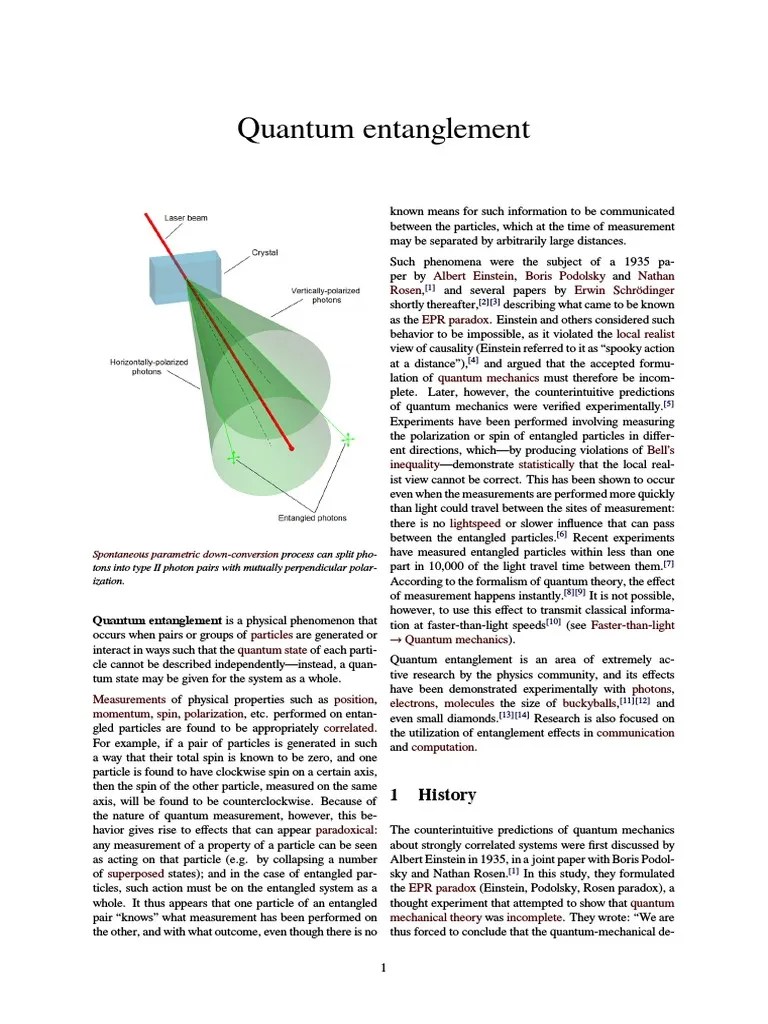 Quantum Entanglement PDF | PDF