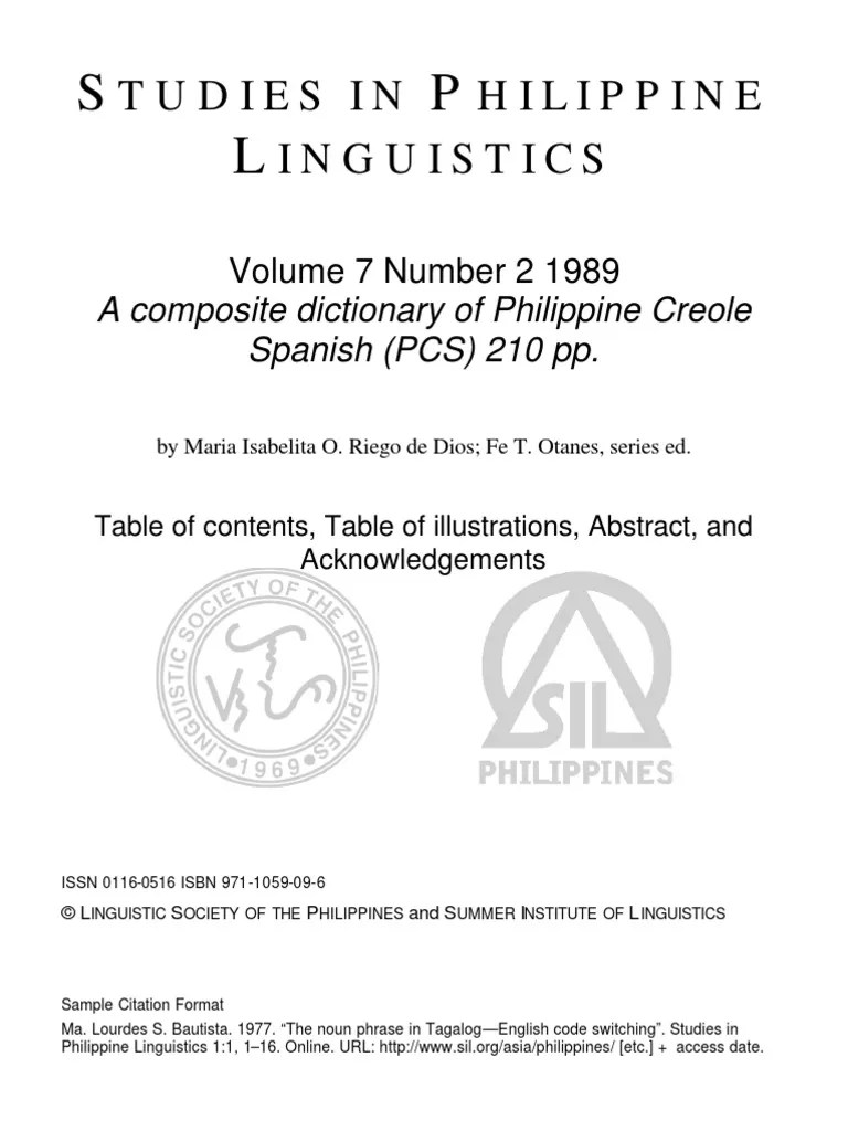STUDIES IN PHILIPPINE LINGUISTICS.pdf | Lexicon | Linguistics