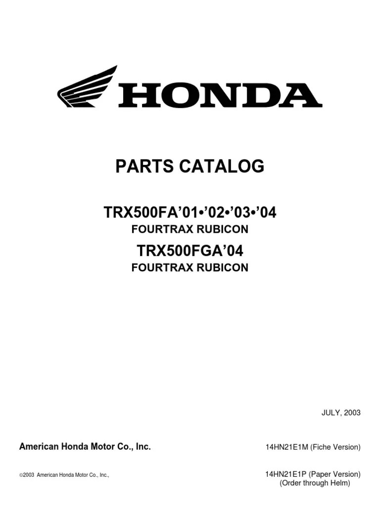 Honda Trx 500 Parts
