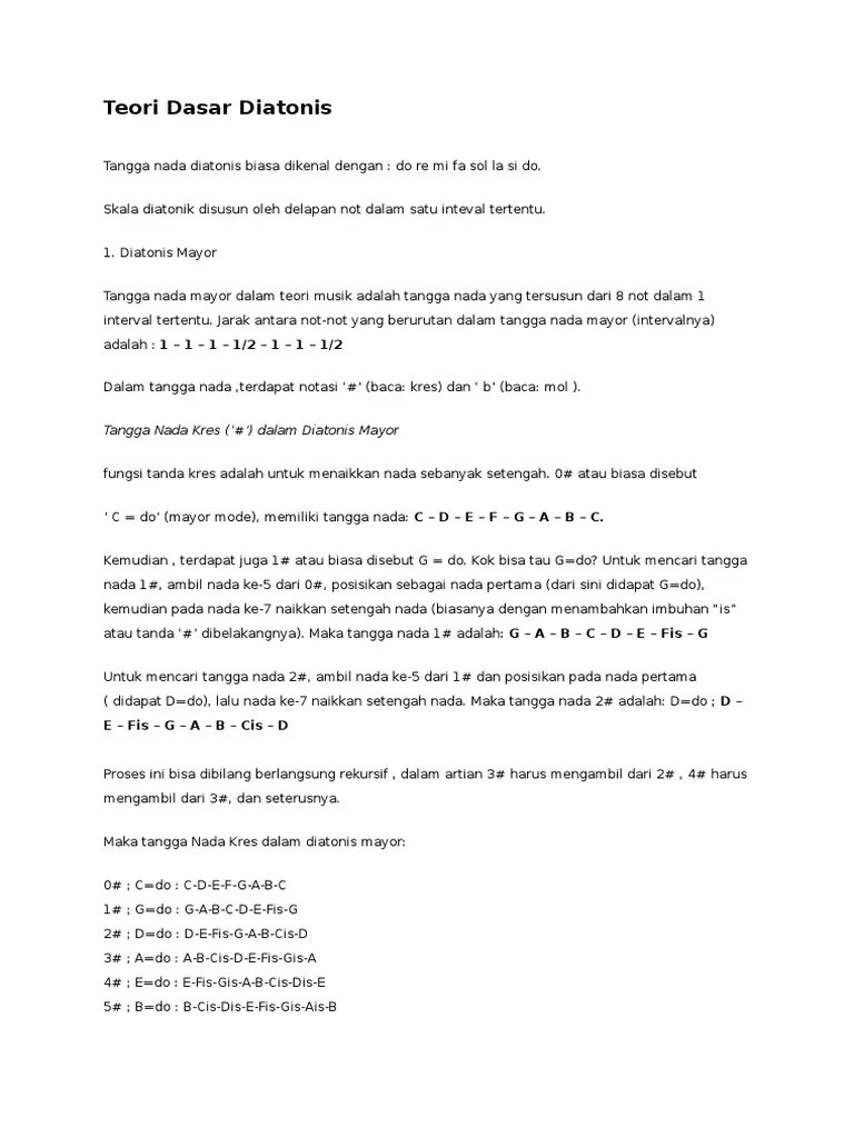 Teori Dasar Diatonis | PDF