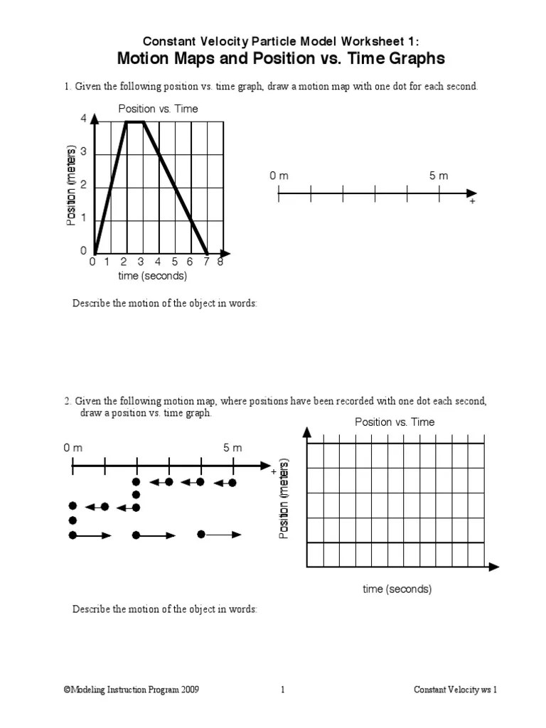 Which of the following graphs shows runners moving at the same speed? Position Vs Time Graphs And Motion Maps Pdf Velocity Speed