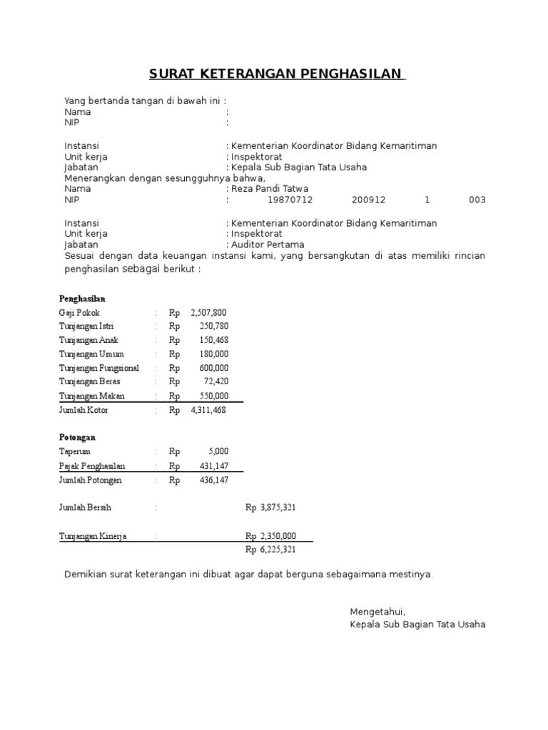 Download contoh format surat pernyataan penghasilan orang tua dari desa. Contoh Surat Keterangan Pekerjaan Dan Penghasilan Orang ...