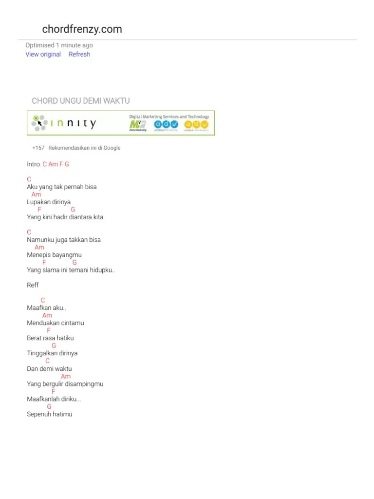 11 jun 2021, 10:40 wib diperbarui 11 jun 2021, 10:40 wib. Chord Ungu Demi Waktu Chordfrenzy.com - Kord & Lirik Lagu ...