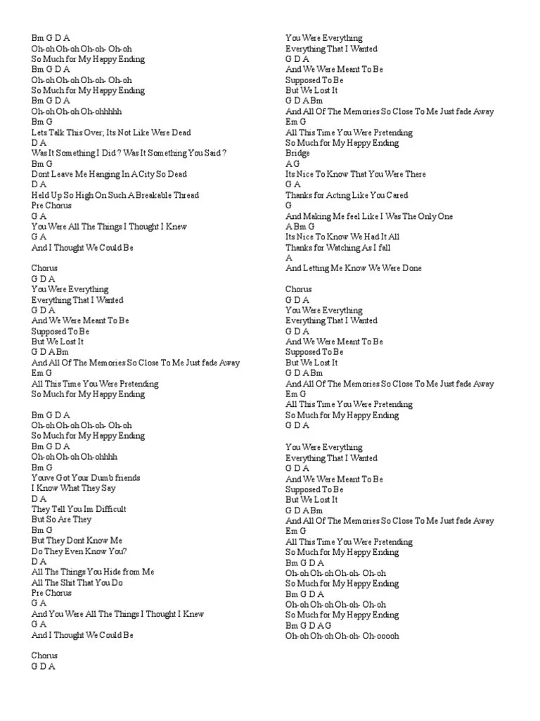 My Happy Ending Avril | PDF