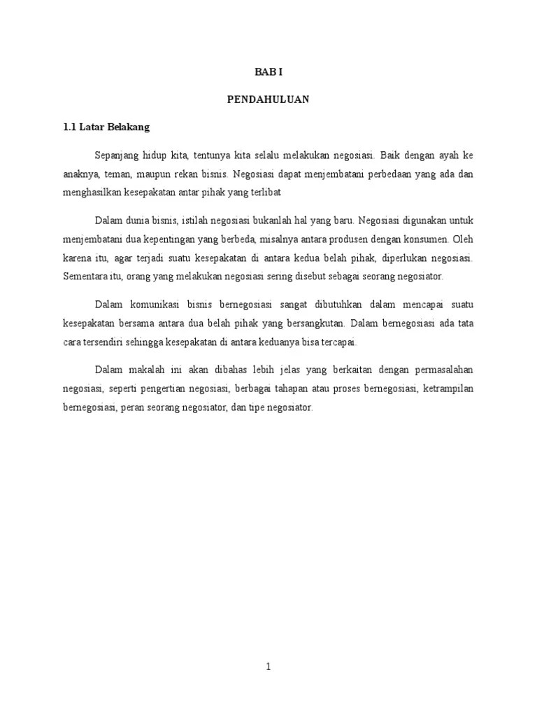 Makalah Negosiasi Bisnis Pdf 