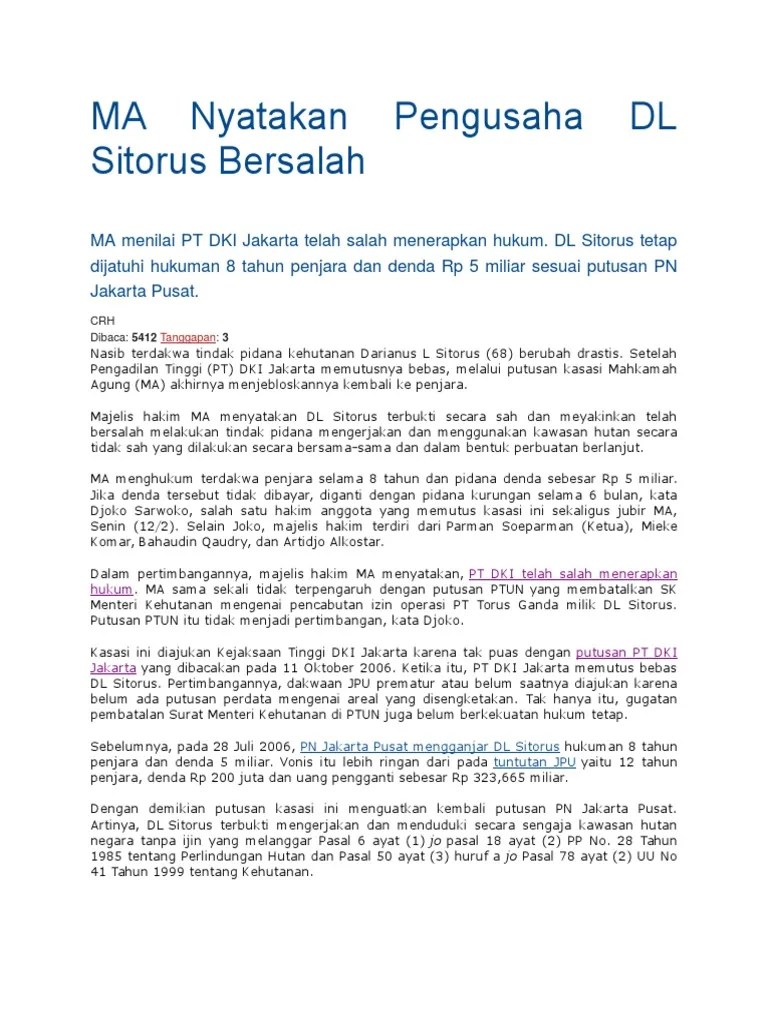Kasus DL Sitorus | PDF