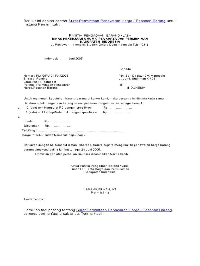 Dalam artikel kali ini, kita akan menyimak bagaimana cara membuat sebuah surat permintaan penawaran barang, atau istilah dalam bahasa inggris . Berikut Ini Adalah Contoh Surat Permintaan Penawaran Harga Pdf