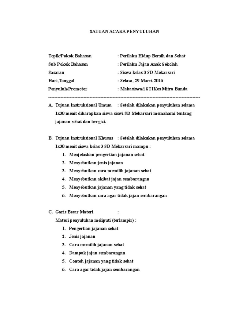 Sap Kelompok 1 Jajanan Sehat | PDF