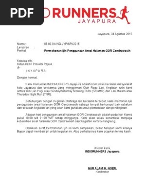 Jika bingung dengan format surat permohonan, maka diperlukan beberapa contoh surat permohonan narasumber agar lebih mudah membuatnya. Contoh Surat Ijin Penggunaan Fasilitas Umum Pdf
