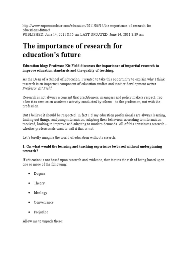 Why Research Is Important | PDF | Ideologies | Emergence