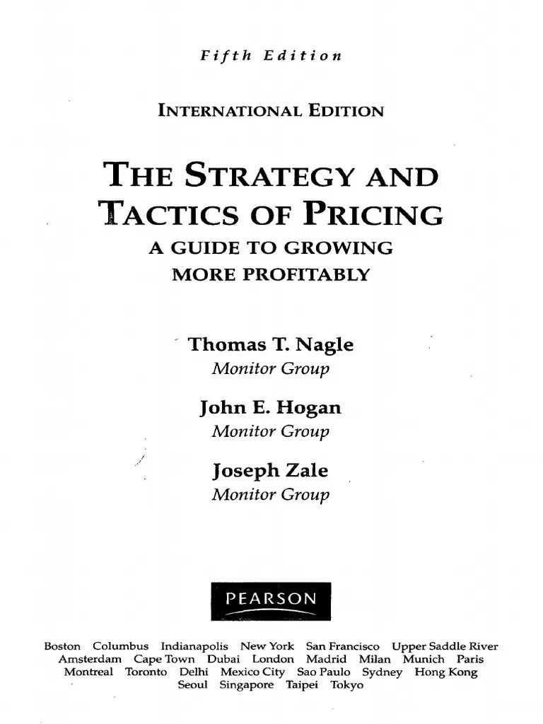 The Strategy & Tactics Of Pricing 5th Edition - ToC | PDF