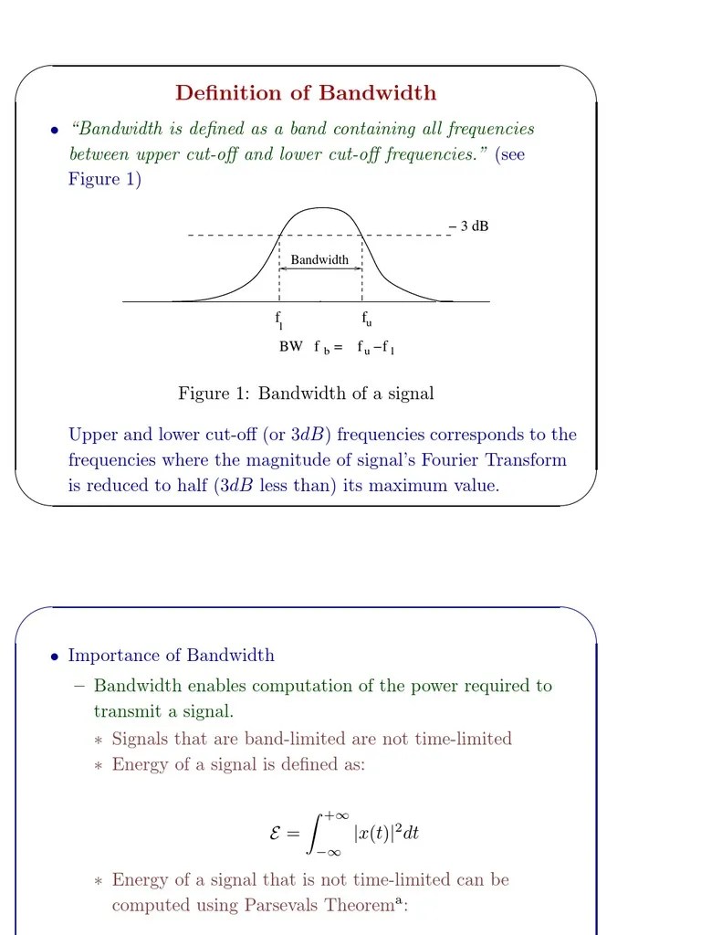 Bandwidth Concepts | PDF | Bandwidth (Signal Processing) | Low Pass Filter