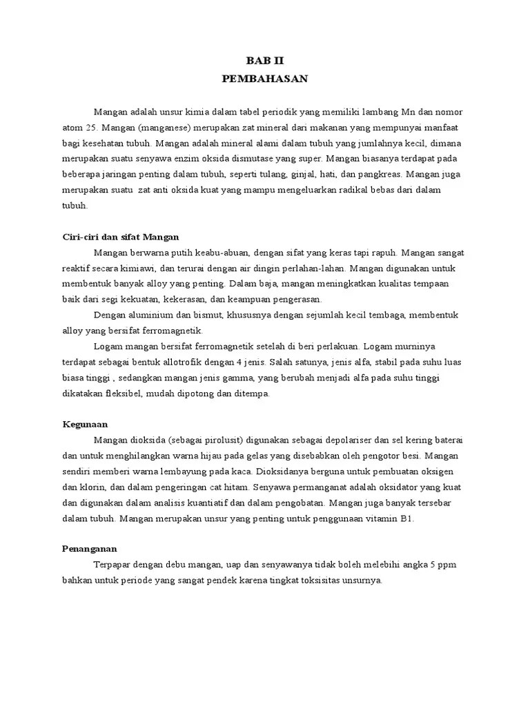 Unsur Mangan | PDF