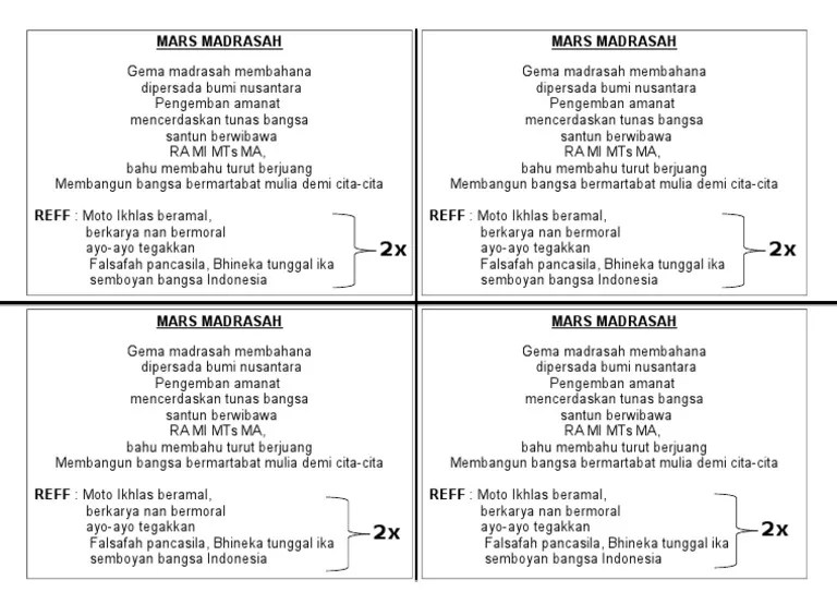Lirik dan lagu mars madrasah ibtidaiyah. LIRIK Lagu Mars Madrasah
