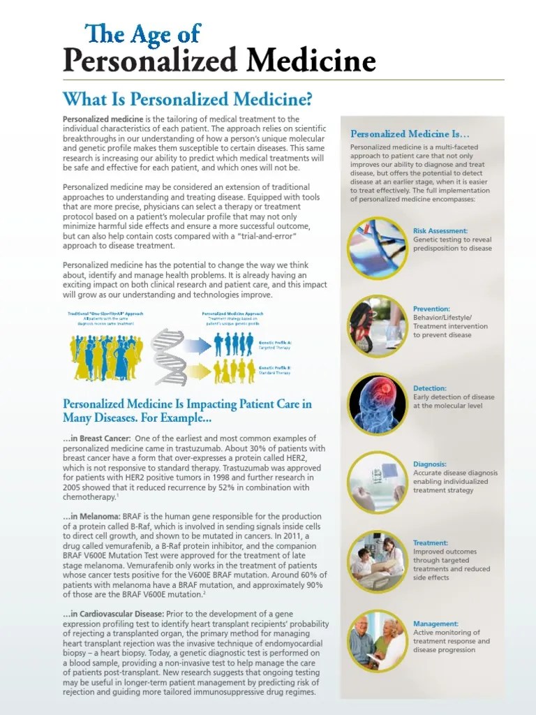 Personalized Medicine Is Impacting Patient Care In Many Diseases. For Example.. | PDF ...