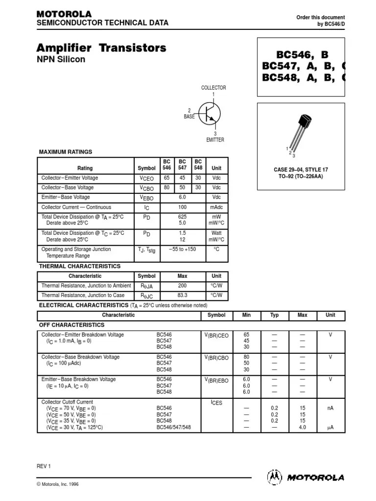 Difference Between Bc547 And Bc548