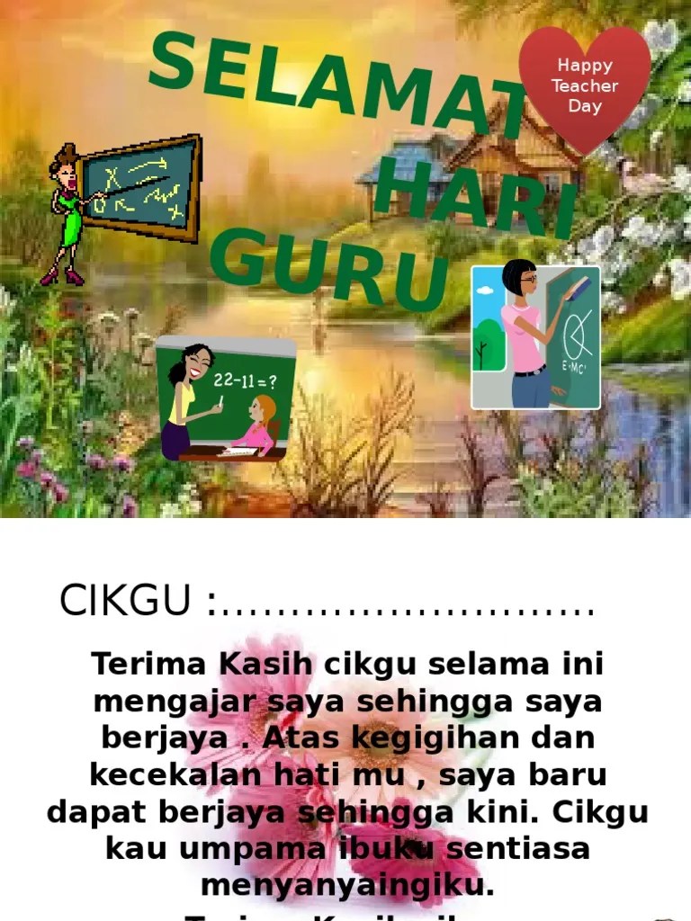 Pertandingan kad ucapan digital hari guru 2021 e kad terimakasihcikgu youtube . Kad Ucapan Hari Guru Pdf