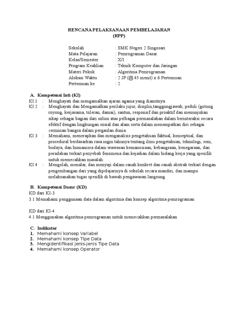 Rpp Program Dasar Tkj Semester 1 Kelas 10 Download soal dan kunci jawaban kelas 4 semester 1.